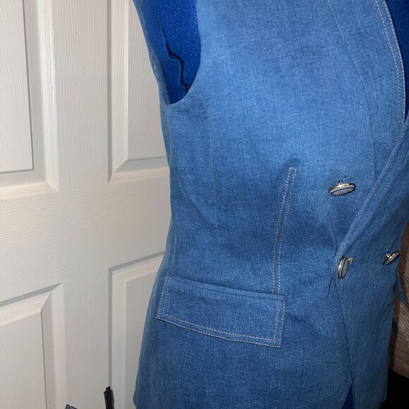 NWT Veronica Beard Amika Vest (Cosmo Blue) Size 10 US (Matching Pants in Closet) - Picture 6 of 11